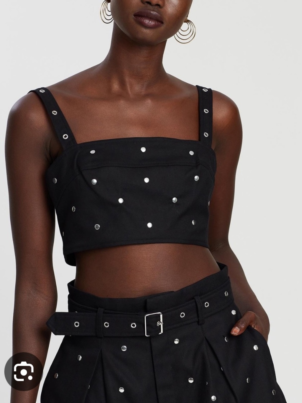 Third Form Hey Black Stud Crop Top